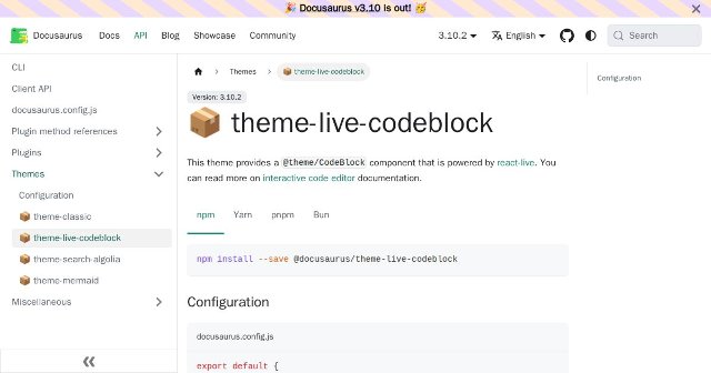 Theme Live Codeblock