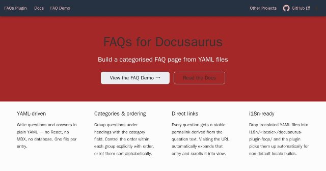 FAQs for Docusaurus