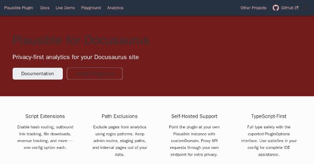 Plausible for Docusaurus